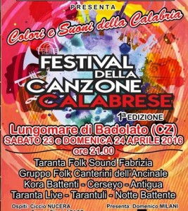 festival canzone calabrese - badolato 23-24 aprile 2016 manifesto