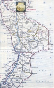 Mappa Calabria con indicazione Trebisacce