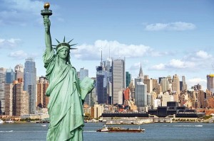 new-york con statua libertà